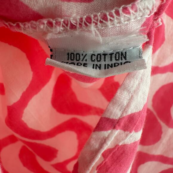 Roberta Roller Rabbit Size‎ Medium Long Sleeve Cotton Dress Tunic Cover Up Pink - Picture 8 of 8